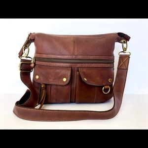 Fossil Morgan Brown Large Ziptop Crossbody